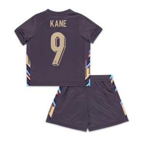Anglie Harry Kane #9 Dětské Venkovní dres komplet ME 2024 Krátký Rukáv (+ trenýrky)